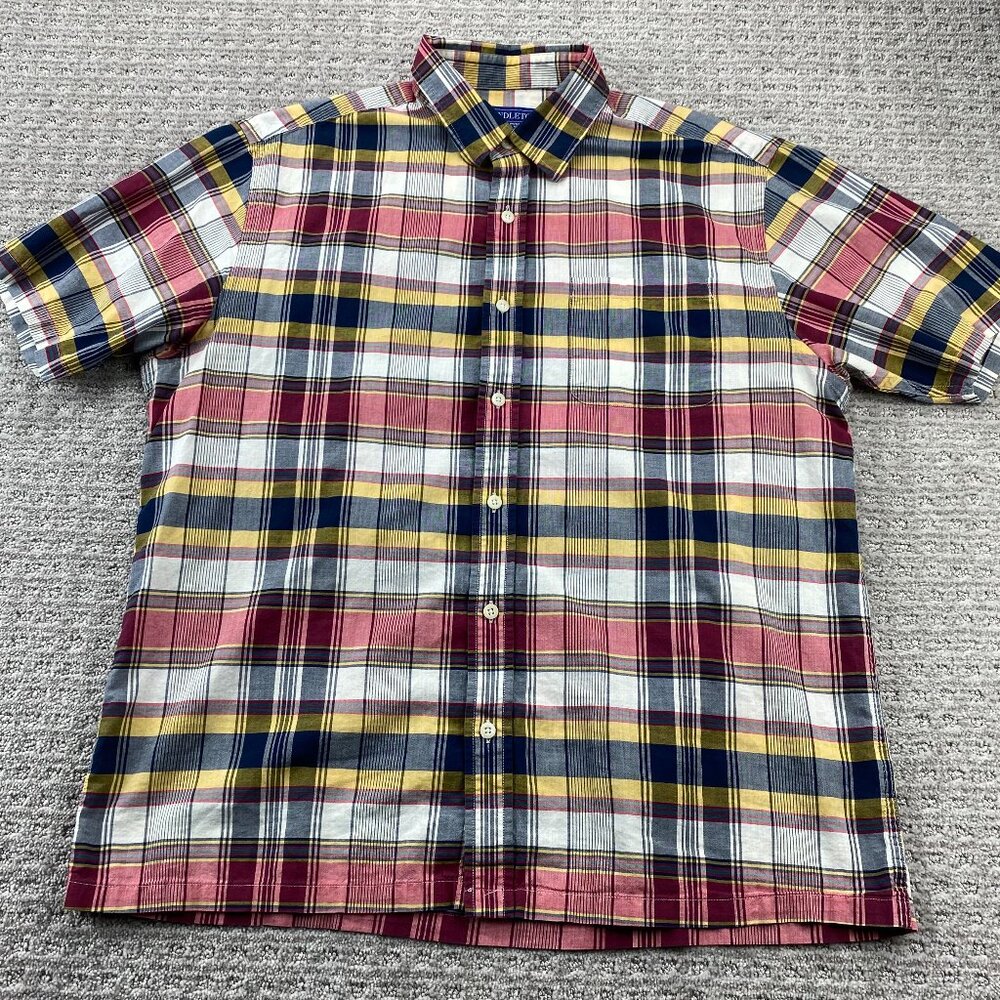Pendleton Shirt Men Large L Plaid Multicolor Button Up Polo Short Sleeve Casual